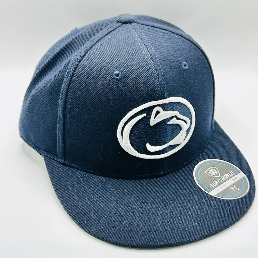Penn State Nittany Lions Top of the World Logo Fitted Hat Cap 7 3/8 NCAA Blue